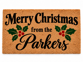 Personalised Merry Christmas Family Doormat