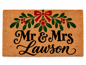 Personalised Mr & Mrs Christmas Doormat