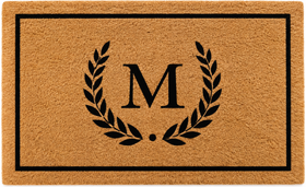 Personalised Initial Doormat – Laurel Wreath