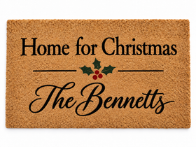 Personalised Home for Christmas Doormat