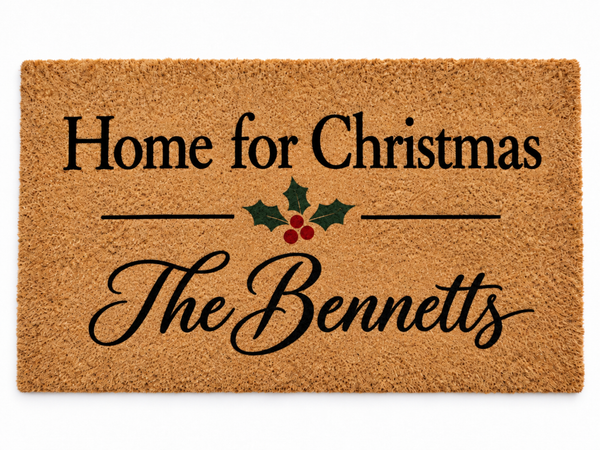 Personalised Home for Christmas Doormat