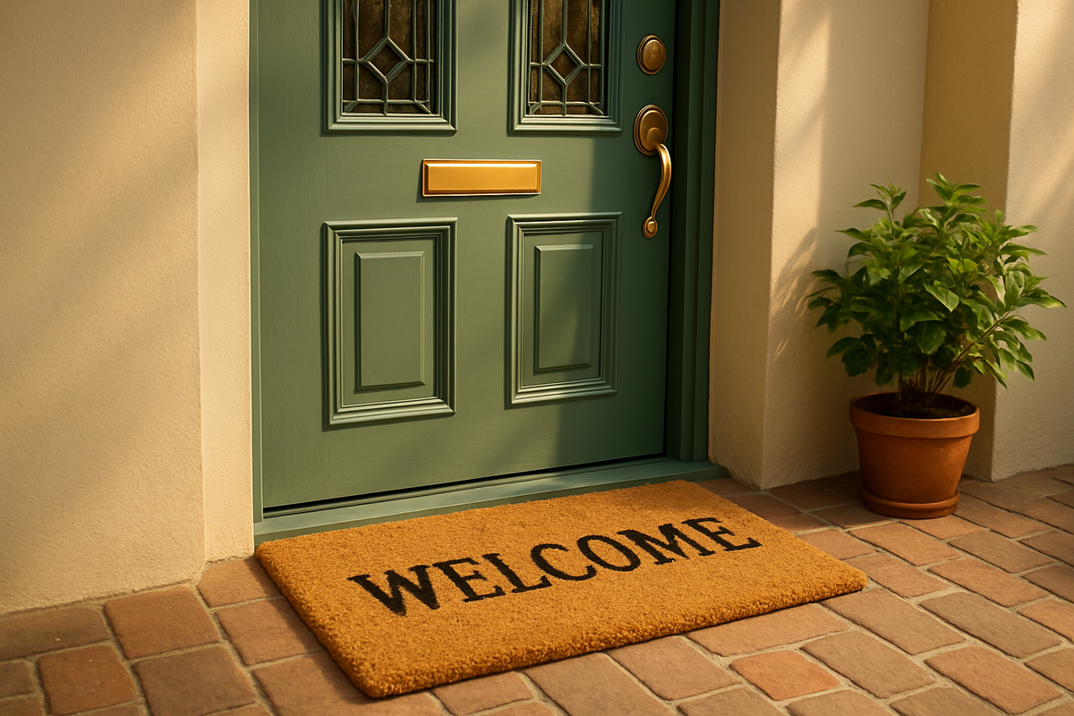 welcome mat at door