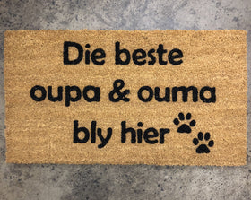 Die beste oupa & ouma bly hier - swart spore