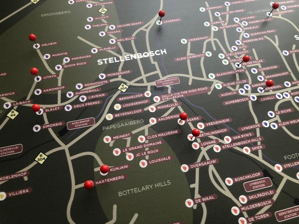 Stellenbosch Wine Route Pin Map