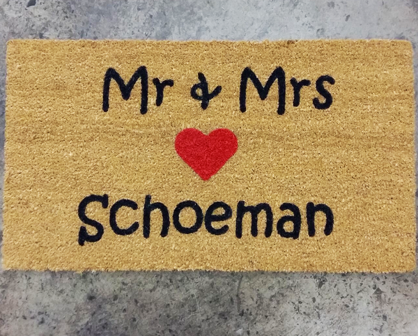 Mr & Mrs - red heart